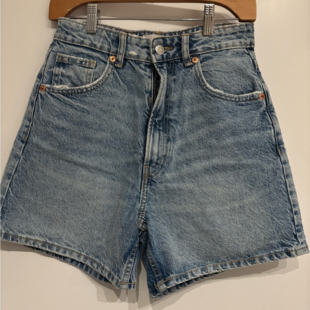 Zara Denim High-Waisted Shorts